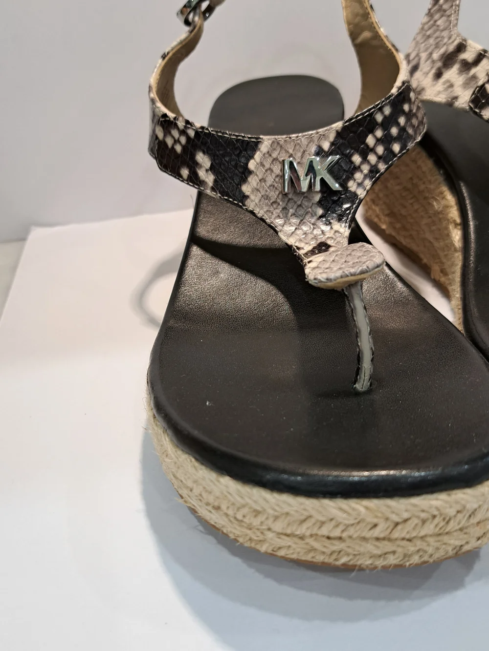 Michael Kors Snakeskin Print Espadrille Wedge Sandals Size 10M